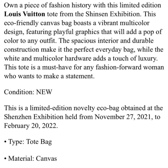 Louis Vuitton Canvas Tote Bag - Picture 4 of 7